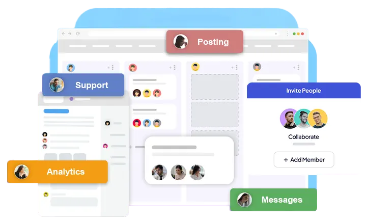 OutReply brand team settings with collaborators and their permissions